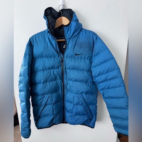 Nike blue down puffer coat Size Medium - Picture 1 of 12